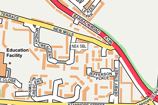 NE4 5BL map - OS OpenMap – Local (Ordnance Survey)