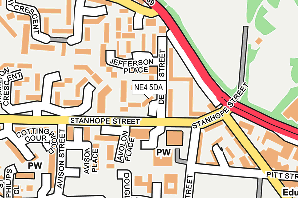 NE4 5DA map - OS OpenMap – Local (Ordnance Survey)