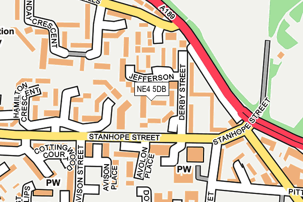 NE4 5DB map - OS OpenMap – Local (Ordnance Survey)