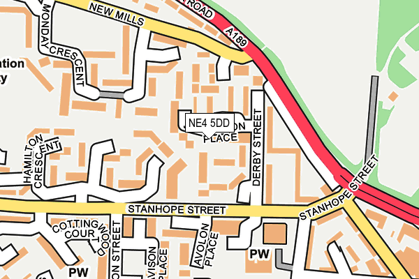NE4 5DD map - OS OpenMap – Local (Ordnance Survey)