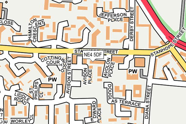 NE4 5DF map - OS OpenMap – Local (Ordnance Survey)