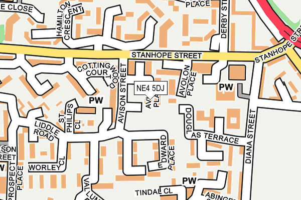 NE4 5DJ map - OS OpenMap – Local (Ordnance Survey)