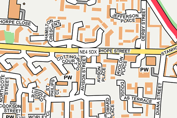NE4 5DX map - OS OpenMap – Local (Ordnance Survey)
