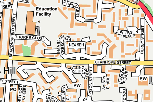NE4 5EH map - OS OpenMap – Local (Ordnance Survey)