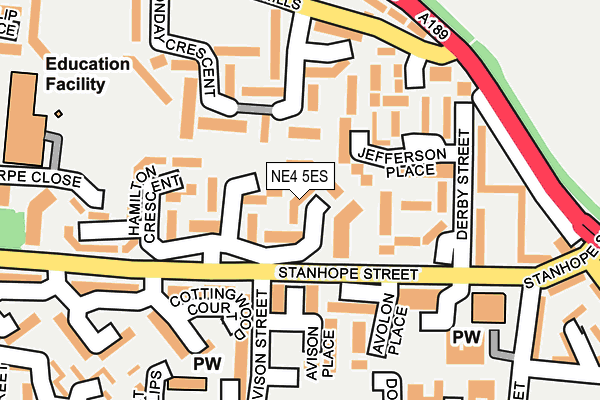 NE4 5ES map - OS OpenMap – Local (Ordnance Survey)