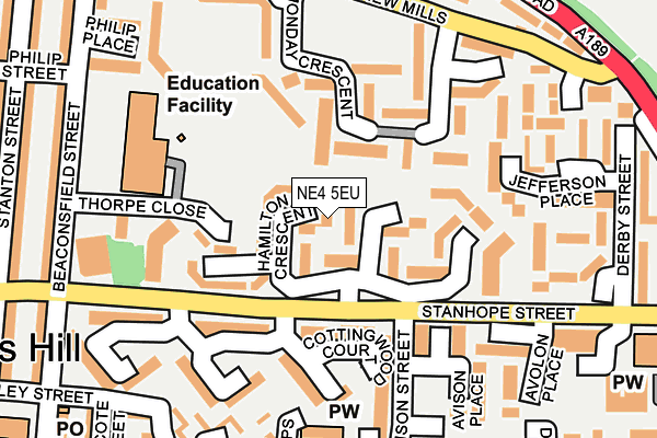 NE4 5EU map - OS OpenMap – Local (Ordnance Survey)