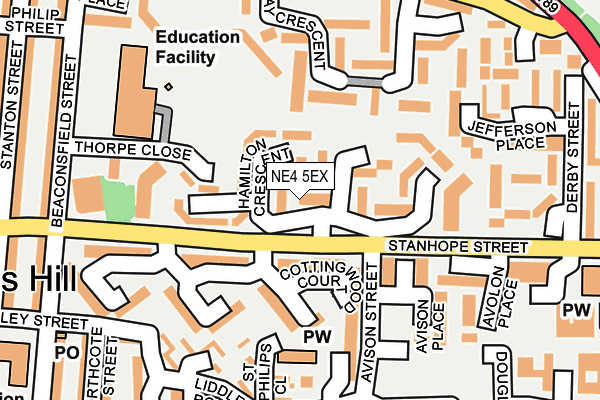 NE4 5EX map - OS OpenMap – Local (Ordnance Survey)