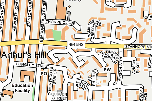 NE4 5HG map - OS OpenMap – Local (Ordnance Survey)