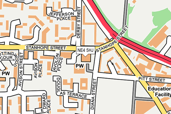 NE4 5HJ map - OS OpenMap – Local (Ordnance Survey)