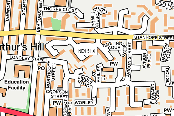 NE4 5HX map - OS OpenMap – Local (Ordnance Survey)