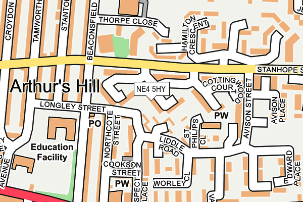 NE4 5HY map - OS OpenMap – Local (Ordnance Survey)