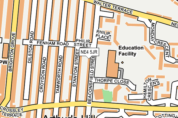 NE4 5JR map - OS OpenMap – Local (Ordnance Survey)