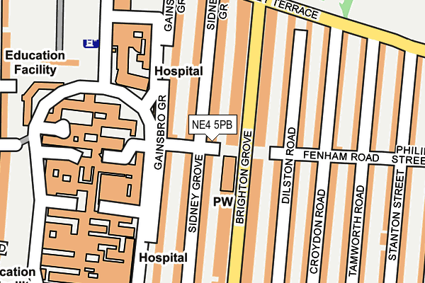 NE4 5PB map - OS OpenMap – Local (Ordnance Survey)