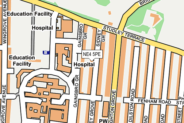 NE4 5PE map - OS OpenMap – Local (Ordnance Survey)