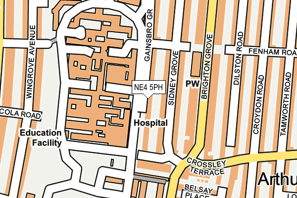 NE4 5PH map - OS OpenMap – Local (Ordnance Survey)