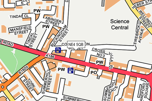 NE4 5QB map - OS OpenMap – Local (Ordnance Survey)