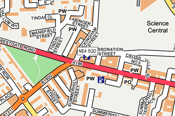 NE4 5QD map - OS OpenMap – Local (Ordnance Survey)