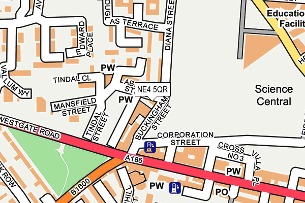NE4 5QR map - OS OpenMap – Local (Ordnance Survey)