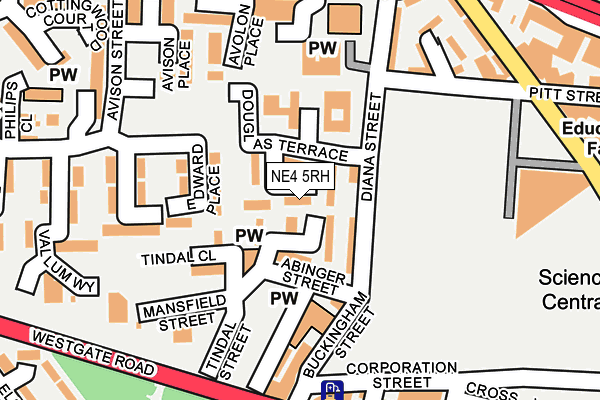 NE4 5RH map - OS OpenMap – Local (Ordnance Survey)