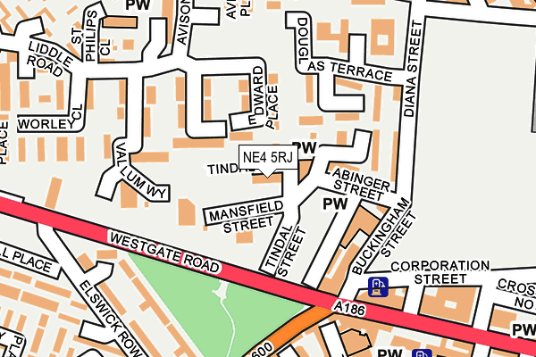 NE4 5RJ map - OS OpenMap – Local (Ordnance Survey)