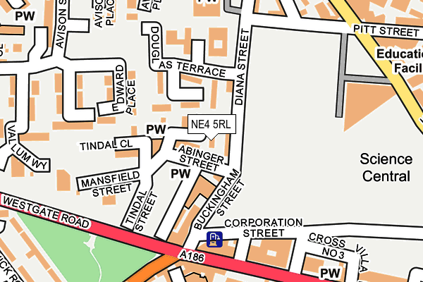 NE4 5RL map - OS OpenMap – Local (Ordnance Survey)