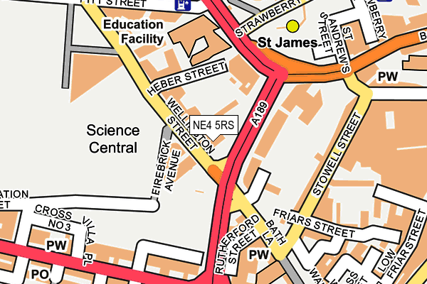 NE4 5RS map - OS OpenMap – Local (Ordnance Survey)