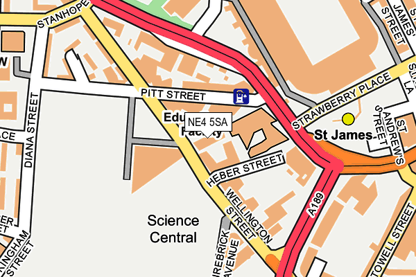 NE4 5SA map - OS OpenMap – Local (Ordnance Survey)