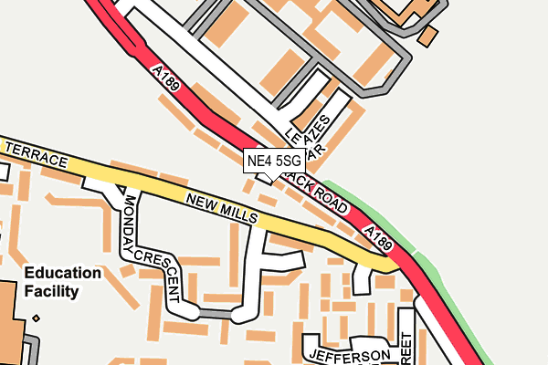 NE4 5SG map - OS OpenMap – Local (Ordnance Survey)