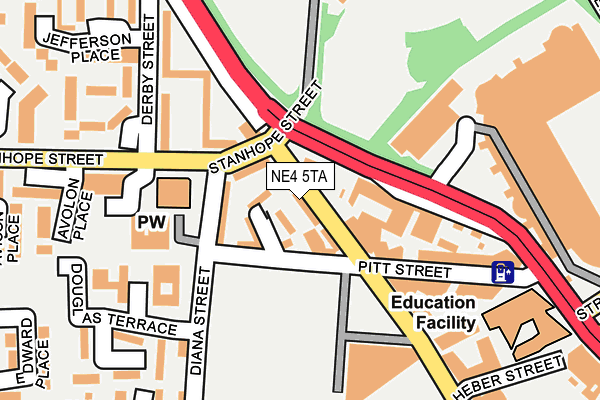 NE4 5TA map - OS OpenMap – Local (Ordnance Survey)