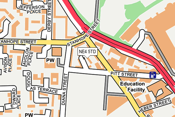 NE4 5TD map - OS OpenMap – Local (Ordnance Survey)