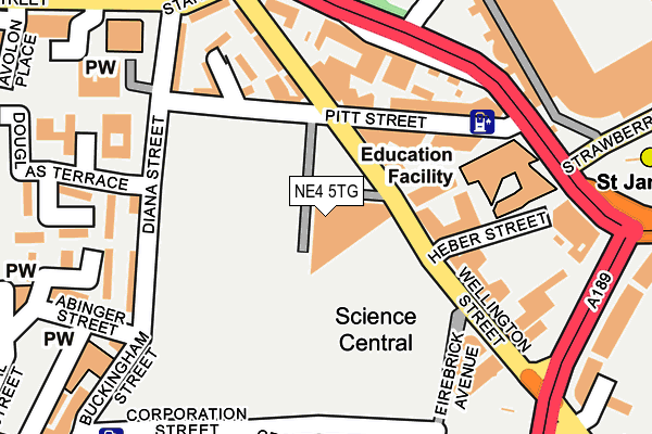 NE4 5TG map - OS OpenMap – Local (Ordnance Survey)