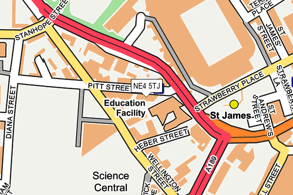 NE4 5TJ map - OS OpenMap – Local (Ordnance Survey)