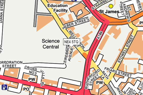 NE4 5TQ map - OS OpenMap – Local (Ordnance Survey)