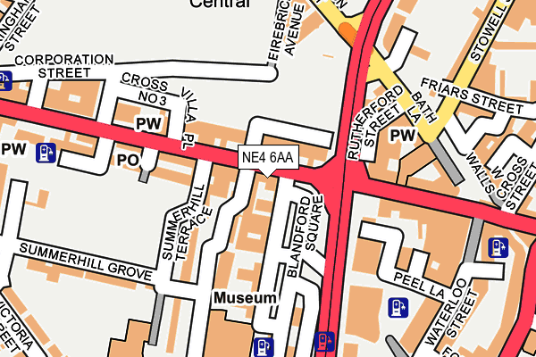 NE4 6AA map - OS OpenMap – Local (Ordnance Survey)