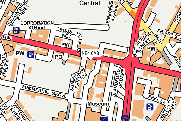 NE4 6AB map - OS OpenMap – Local (Ordnance Survey)