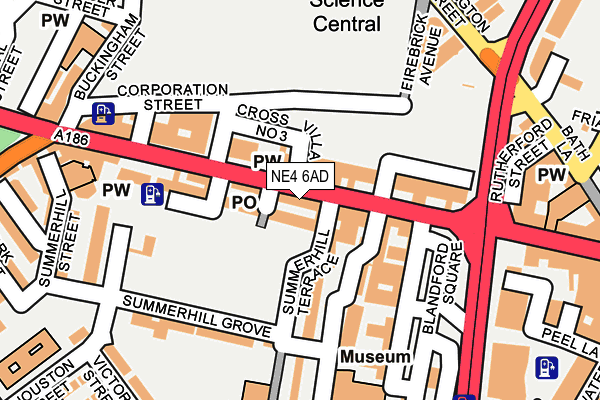 NE4 6AD map - OS OpenMap – Local (Ordnance Survey)