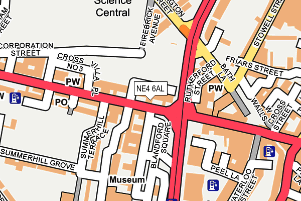 NE4 6AL map - OS OpenMap – Local (Ordnance Survey)
