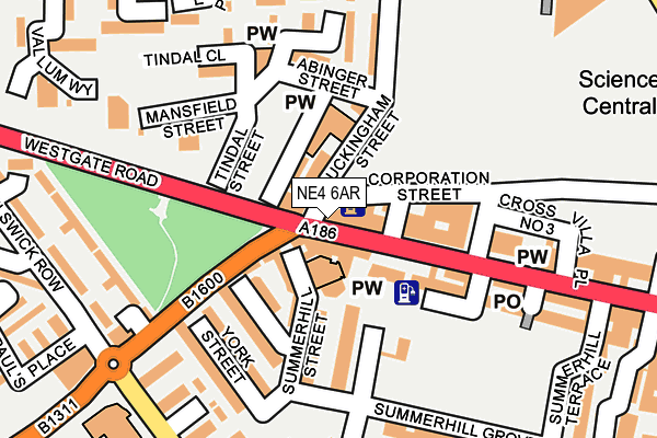 NE4 6AR map - OS OpenMap – Local (Ordnance Survey)