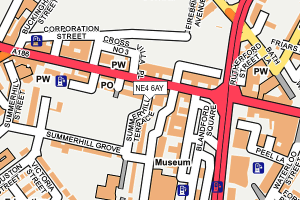 NE4 6AY map - OS OpenMap – Local (Ordnance Survey)
