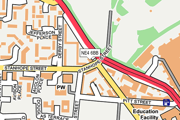 NE4 6BB map - OS OpenMap – Local (Ordnance Survey)