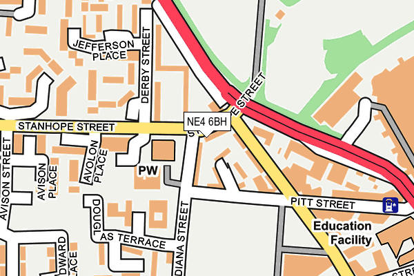NE4 6BH map - OS OpenMap – Local (Ordnance Survey)