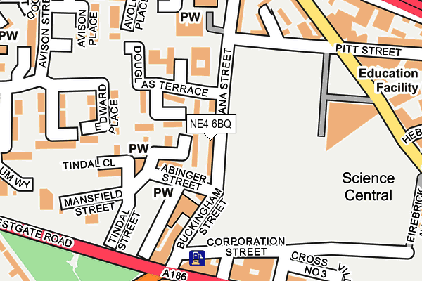 NE4 6BQ map - OS OpenMap – Local (Ordnance Survey)