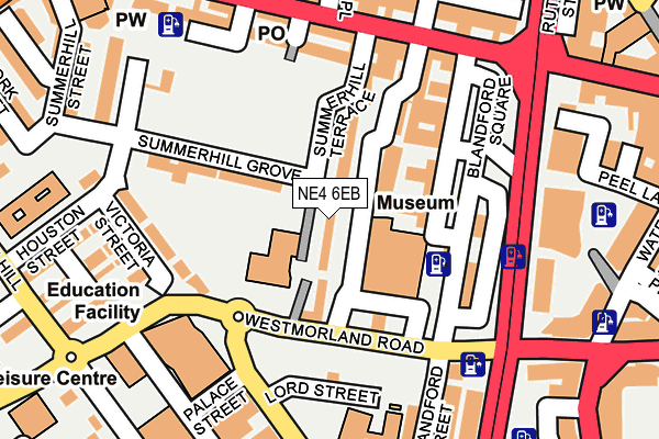 NE4 6EB map - OS OpenMap – Local (Ordnance Survey)
