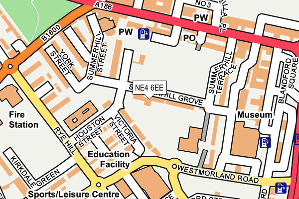 NE4 6EE map - OS OpenMap – Local (Ordnance Survey)