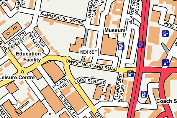 NE4 6EF map - OS OpenMap – Local (Ordnance Survey)