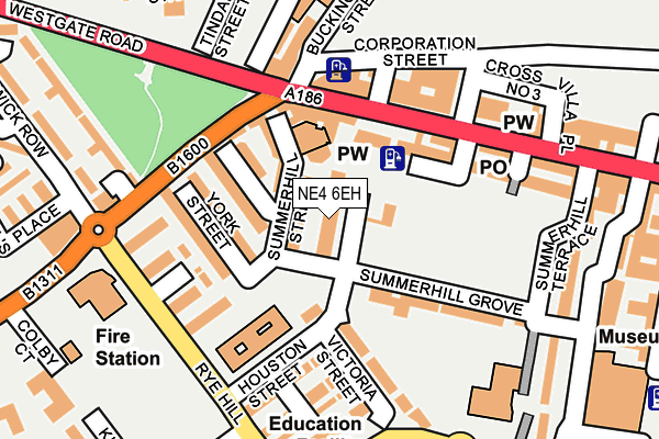 NE4 6EH map - OS OpenMap – Local (Ordnance Survey)