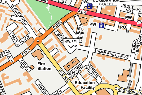 NE4 6EL map - OS OpenMap – Local (Ordnance Survey)