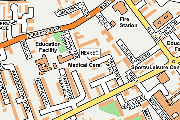 NE4 6EQ map - OS OpenMap – Local (Ordnance Survey)