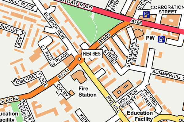 NE4 6ES map - OS OpenMap – Local (Ordnance Survey)