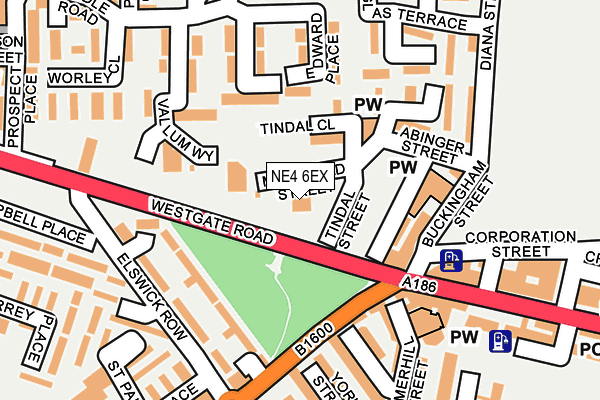 NE4 6EX map - OS OpenMap – Local (Ordnance Survey)